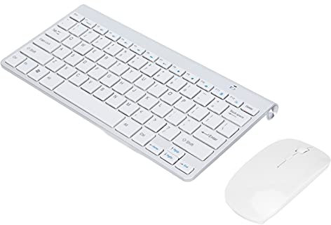 Clavier Souris Combo 2.4Ghz sans Fil 78 Touches USB Ultraslim Portable, Ergonomique Résistant à l'usure Ultra-Mince Design Élégant Ensemble Clavier et Souris, pour Notebook