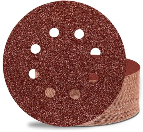 Sztaoip Disques Abrasifs 125 mm 70 Pièces Disques de Ponçage 8 Trous 40/60/80/120/180/240/320 Grain Mixte pour Ponceuse Excentrique