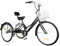 CAIYGG 24 Zoll Erwachsenendreirad 7-Gang 3-Rad Fahrrad Dreirad Zwei Körbe Stahl mit Hohem Kohlenstoffgehalt für Erwachsene Männer, Frauen und ältere Menschen Geeignet