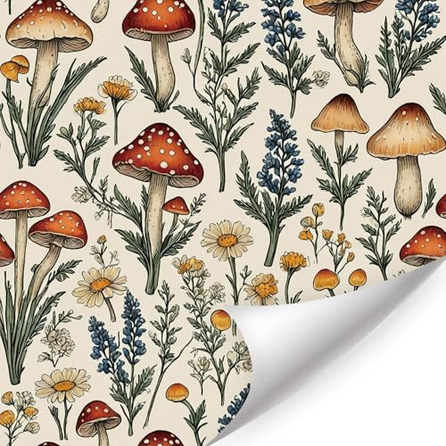 HPNIUB Pilz Pilze Blume Vintage Tapete Kinderzimmer Natur Dekorationen