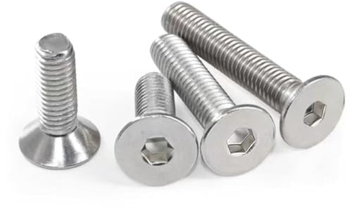 20 Stück M5x25 Silberne Senkkopfschrauben aus 304 Edelstahl, Innensechskant schrauben, metrisches Gewinde, langlebige Senkschrauben für Möbel, Maschinenbau und Heimwerker
