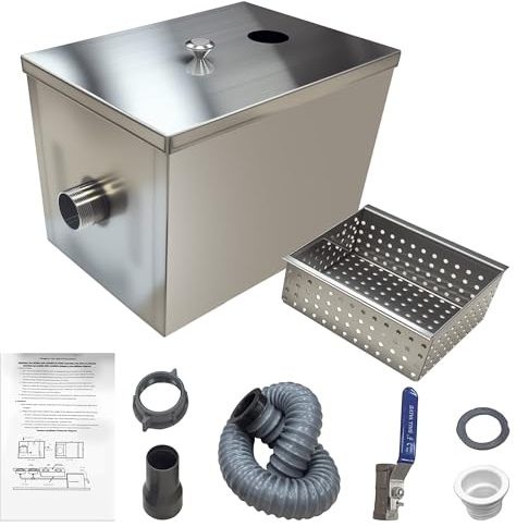 Commercial Grease Trap Stainless Steel Interceptor Oil-water Separator for Restaurant, Kitchen, Cafe, Canteen, Factory