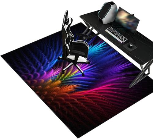 Bodenschutzmatte Bürostuhl Teppich | Gaming Bürostuhl Stuhlmatten | Schreibtischstuhl Unterlage | Boden schutzmatten Gaming | Teppich bürostuhl geeignet für Laminat | Parkett | Fliesen 90 x 160 cm