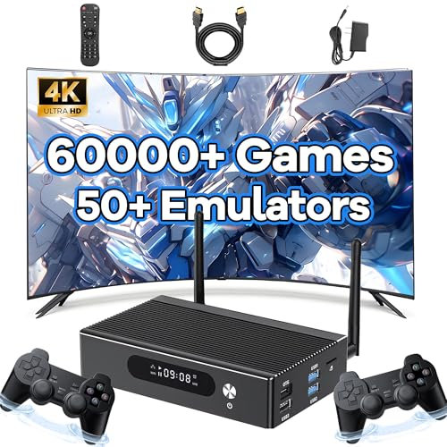 Super Console X3 Pro Console per Giochi Retrò 60000+Giochi 50+ Emulatori,EmuELEC4.6 & Android & CoreELEC 3-in-1 Sistema,2.4G/5G WIFI&BT5 Console di videogiochi portatile,1000M ethernet,S905X3 (128G)