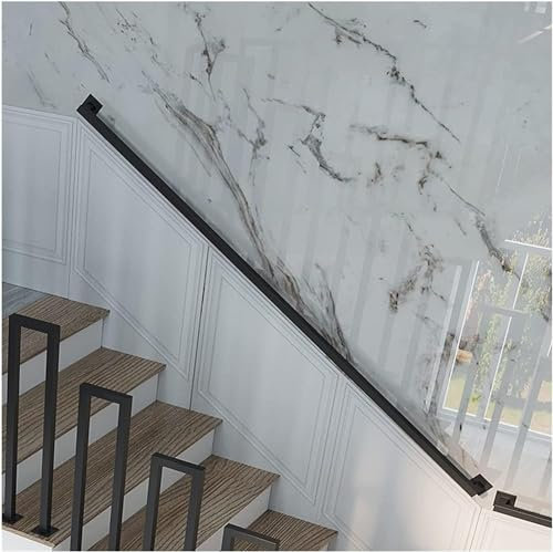ININOSNP Corrimano sospeso per Scale Corrimano, Scale, Corrimano, Supporti a Muro, Corrimano for Scale Interne(Black,30cm)