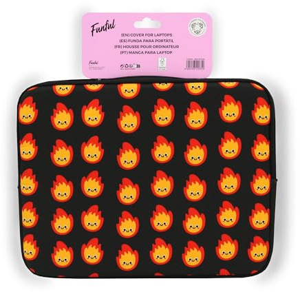 FUNFUL Funda para Chromebook y Portátil 11.6-12 de FUEGOTE para Rebosar de Energía - Maletín/Funda Ordenador Portátil para Chromebook de 11,6 y 12, Regalos para Niñas y Mujeres