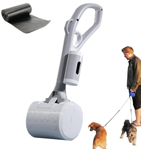 Pala para excrementos de perro para el patio – ABS + PP | Pala ergonómica | para excrementos de perros – Atrapa caca caca caca automática para perros pequeños, pollos, , hierba, patios traseros