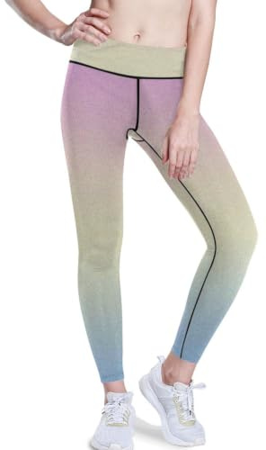 BCFHRGT Fantasy soluppgång yoga leggings för kvinnor hög midja dans kompression capri leggings