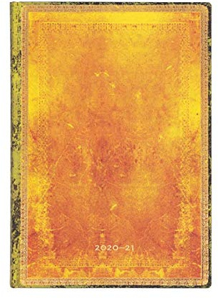 Paperblanks 18 Monatskalender Flexi 2020-2021 (Softcover) Ocker | Horizontal | Midi (130 × 180 mm)