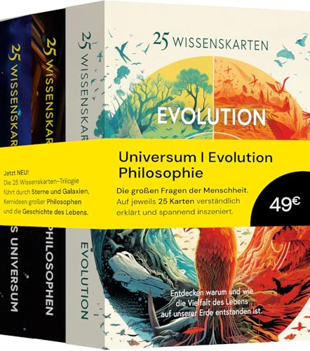 Die 25 Wissenskarten-Trilogie: Universum, Evolution, Philosophie: Der Wissens-Boost im Kartenformat (25 Wissenskarten: Die Wissens-Serie zum Sammeln)
