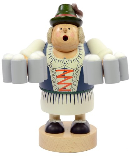 KWO Bavarian Landlady Smoking Man Figurine, 30 x 30 x 21 cm, Multi-Colour