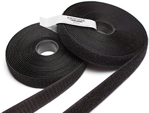 Purovi Adesivo Forte - Nastro Biadesivo a Strappo con Striscia in Feltro - Per Zanzariere, Tessuti, Ganci e Tende e Finestre - 10 m x 20 mm