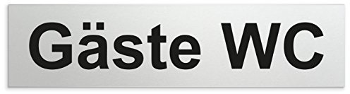Türschilder24 Aluminium Türschild Gäste WC 160 x 40 x 1,5mm (Oberfläche veredelt) • Selbstklebend
