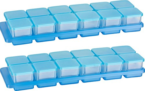 Kigima Mini-Gefrierdosen 24x0,03L Blau inkl. 2 Halternungen – Vorratsdosen mit Deckel luftdicht – Frischhaltedosen mit Deckel – Aufbewahrungsbox Küche für Mealprep & Organisation – Austrian Quality
