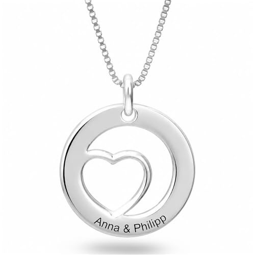 Kristallwerk Personalisierte Kette Damenkette mit Gravur 925 Silber - Namenskette personalisiert für die Freundin Ehefrau Mutter oder Tochter
