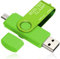 32GB Chiavetta USB 3.0, 2 in 1 Pen Drive (Micro USB e USB 3.0) OTG Memoria Flash, USB Flash Drive Girevole per Android Smartphone/Tablet/Computer (Verde)