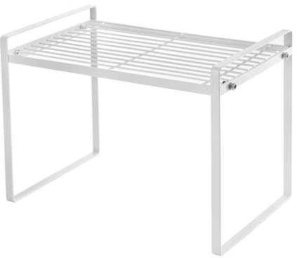 Dicunoy Kitchen Cupboard Shelf Organiser, Countertop Cupboard Stand Spice Rack, Kitchen Cabinet Shelf Organizer, Space Saving Steel Frame Organization for Desk Storage (32cm L x 20cm W x 24cm H)