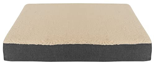 RelaxXL orthopädische Hundematte Bobby, Viscoschaum, waschbarer Bezug, kuscheliges Teddyfell XL: 120 x 75 cm, Beige