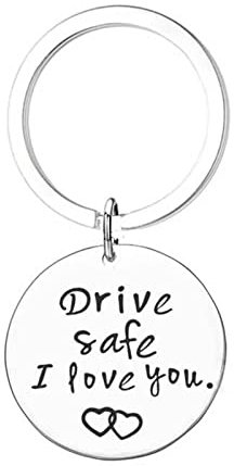 Banemi Schlüsselanhänger für Frauen, Schlüsselbund Deko Gravur Fahrt Sicher, Ich Liebe Dich Geburtstagsgeschenk Schlüsselanhänger