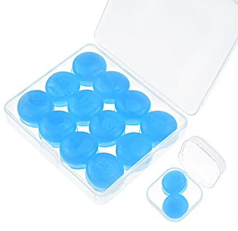 7 Paia Tappi Orecchie Silicone per Dormire, Antirumore Morbidi Modellabili Riutilizzabili - Protezione Dell'Udito, Insonorizzanti per Piscina, Nuoto, Lavorare (Blu)