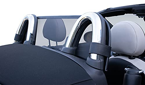 Filet Coupe-Vent Compatible avec Mini Roadster R59 Noir Filet Anti-remous 100% sur Mesure OEM Qualité Windschott fabriqué aux Pays-Bas