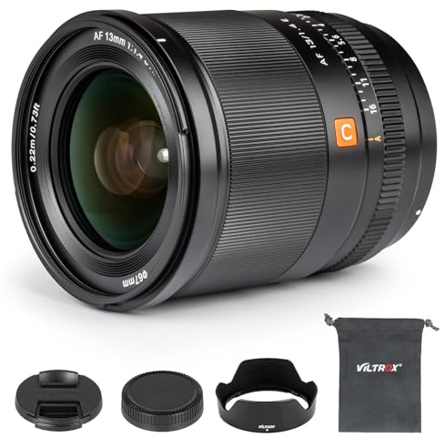 VILTROX 13mm f/1.4 F1.4 E à Monture Objectif APS-C, Objectif à Mise au Point Automatique Ultra Grand Angle pour Appareil Photo Sony à Monture E ZV-E10 A6600 A6500 A6400 A6300 A6000 A7III A7RIII A7SII