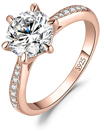JewelryPalace Klassisch 1ct 1.5ct 2ct 3ct Rundschliff Zirkonia Solitär Promise Ring Damen, Verlobungsring Damenring Silber 925 mit Stein Frauen, Simulierte Diamant Jubiläum Eheringe Silberringe