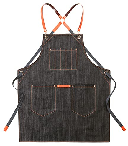BATTTX Arbeiter Werkzeug Tool Schürze Canvas Einstellbare Arbeitsschürze Mit Großen Taschen For Ingenieure Tischler Handwerker Fit For Küche, Garten, Keramik, Handwerk Werkstatt, Garage