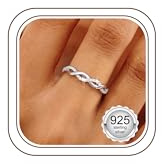 Chriscoco Ringe Silber 925 für Damen Zirkonia Daumenring Minimalistisch Liebesknoten Ringe Verlobungsring Eheringe Jubiläum Promise Ringe Silber Ringe für Frauen Schmuck