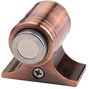 Tope de puerta de acero inoxidable 304, fuerte succión de suelo, minitope de puerta, herrajes for muebles (Color : Red bronze)