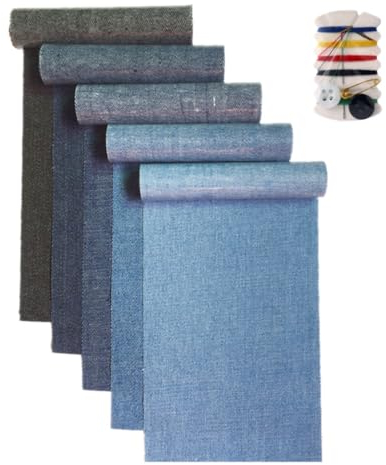 JTKREW 5 pcs Jeans Flicken zum Aufbügeln Innen und Außen Patches Denim Patches zum Aufbügeln für Jeans Kleidung Lochreparatur und Dekoration