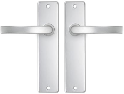 AXA Türbeschläge set - Edge Basic Blok | Türklinken Innentüren mit Langschild, Aluminium