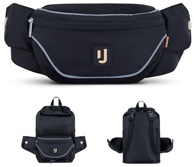 Johnny Urban Bauchtasche Damen & Herren Schwarz - Jimmy - 2in1 Hüfttasche mit Rucksackfunktion - Faltbarer Rucksack für Festival - Multifunktional & Wasserabweisend