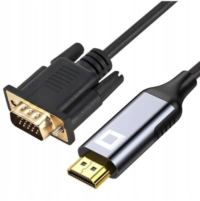 Co2 HDMI auf VGA D-SUB 2K/60Hz, Full HD 1080p, Plug & Play, vergoldet, Einweg-Adapter, Konverter, kompatibel mit Laptops, Monitoren, Projektoren, Aluminium Space Gray (2m)
