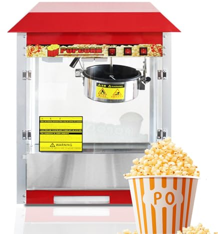 JJENXYYDS Máquina para Hacer Palomitas de Maíz,Máquina Profesional de Palomitas de maíz con Olla de Teflón Fabricante Cocina Profesional Calentamiento Comercial Doméstico Cine 1400 W