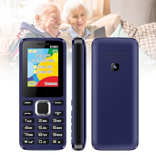 Telefoni Cellulari di Base per Anziani e Bambini, Telefoni Stupidi Sbloccati, Telefoni Cellulari Senza Internet - con Pulsanti Grandi, MP3, MP4, Fotocamera, Torcia Elettrica, SOS,Blue