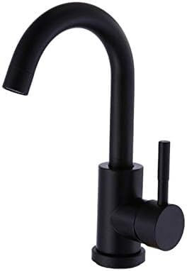 Schwarzer 304 Edelstahl Polierter Badezimmer-Waschtischmischer, Doppelwaschbecken, Drehbarer Waschtisch-Wasserhahnmischer