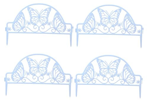 BEBEMOKO 4stücke Teiliges Dekorativer Gartenzaun Aus Elegante Randeinfassung Für Garten Terrasse Und Installieren Und Langlebig Weißes Design Für Stilvolle Gartendekoration