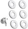 6 Pcs Durable Stainless Steel Pipe Covers on Wall,28mm Inside Diameter Rosette Pipe Collar,Self-Adhesive Split Pipe Cover Collar,Metal Stove Pipe Cover,for Sink Basin Drain Various Pipe