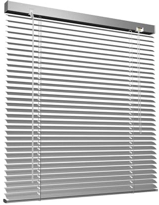 Victoria M. Aluminium Jalousie für Fenster nach Maß in Farbe Silber (Produktfarbe entspricht der angepassten Lamellenfarbe), Breite 55 cm bis 150 cm, Farbe und Höhe nach Wahl