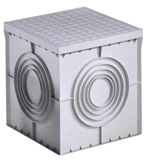 Suinga Arqueta Sifónica 40x40cm Monobloc con Tapadera Reforzada | Ideal para Desagües y Evacuación Agua Residual | Alta Resistencia y Durabilidad | Entradas de Diversos Diámetros 50-315mm