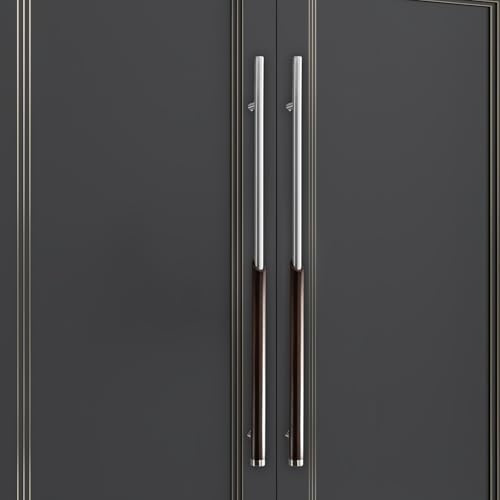 Coayuou Türknauf Haustür Griff Aus Massivholz 1 Paar Länge 600/800/1000/1200/1500 MM Ziehgriff Für Ihre Eingangstür, Korrosionsbeständig Und Einfach Zu Montieren(Walnut,800mm)
