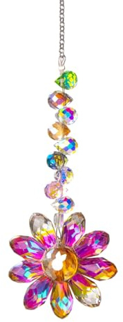 Hanging Sun Catchers With Crystals Glass Sunflowers Rhinestones Suncatchers Rainbows Maker Pendants Indoor Window Home Decors Crystal Suncatchers For Window Hanging