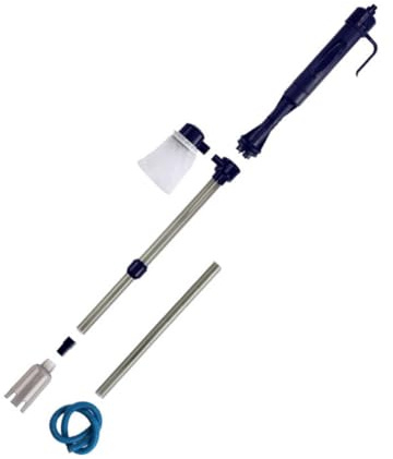 Vaguelly Limpiador Eléctrico de para Acuario Ajustable con Bomba de Sifón para Cambio de Agua Compatible con Acuarios Profundidad con Pilas C