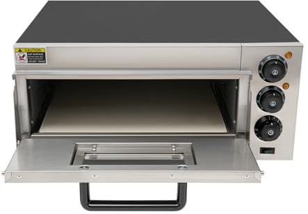 Gastro Forno Pizza Interni Piano di Lavoro Elettrico 2000W Forno Pizza Elettrico con Mattoni e Guanti Caldi, Forno Pizza Casa per Pizza e Pane