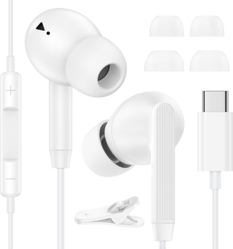 Kopfhörer mit Kabel USB C,In Ear Kopfhörer Ohrhörer Headset mit Mikrofon | USB C Kabelkopfhörer für iPhone 17 16 15 Pro Max,Google Pixel 10 9,Samsung S26 Ultra S25+ S24 S23 S22 A56 A55 A36 A35 A17 A16
