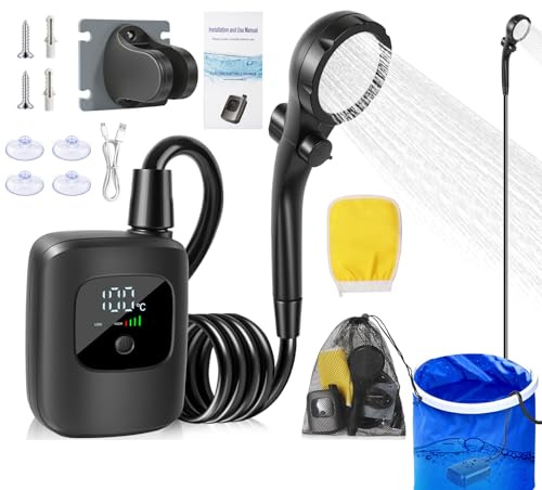 Genérico Ducha Portátil para Camping - 2400mAh para Riego De Plantas - Ducha de Viaje para Limpieza de Mascotas,para Playa Viajes Acampada Senderismo Jardinería Y Montañismo