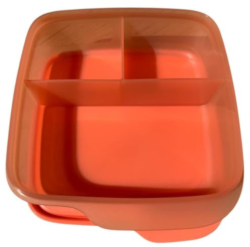 Tupperware To Go Clevere Pause Lunch Box 550 ml Orange Neon - Lunch Box with Divider Eco+ - BPA-Free Sandwich Box for School, Nursery, Office & Travel