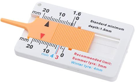 Milageto Medidor de Profundidad de Neumáticos Regla Probador de Dibujo de Neumáticos Tester de Dibujo de Neumáticos Indicador de Profundidad Portátil Material
