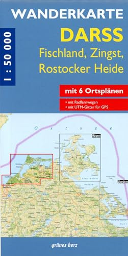 Wanderkarte Darß: Fischland, Zingst, Rostocker Heide. Für GPS mit UTM-Gitter. Mit 6 Ortsplänen. Maßstab 1:50.000. (Wanderkarten 1:50.000)